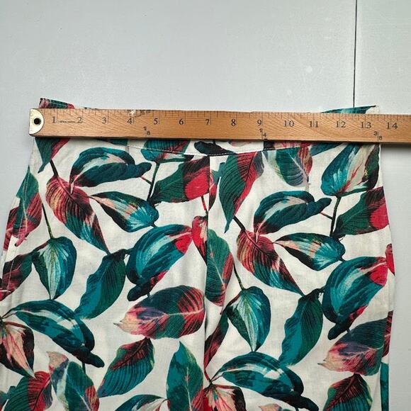 ONIA Pants Women Extra Small White Leaf Mila Cover Up Resort Beach Tropical Boho - Picture 11 of 15